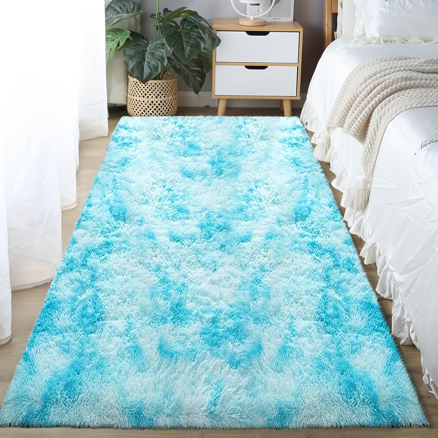 Soft plush drum carpet suitable for home decoration, dormitories, bedrooms, and living rooms; pet-friendly.