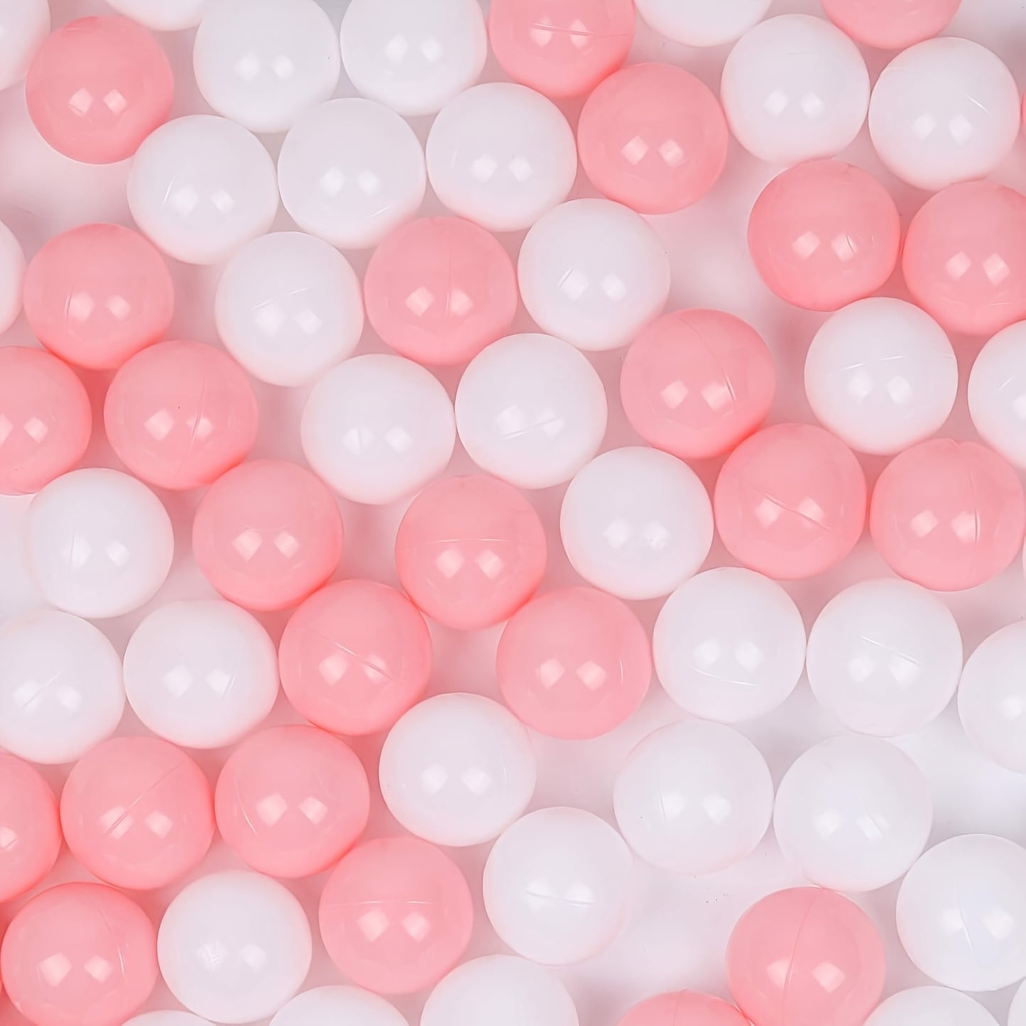 100pcs Pink and White Ball Pit Balls for Kids, Safe Non-Toxic PP Ocean Balls, for Children Ages 3-12 Years, for Ball Pools and Play Areas