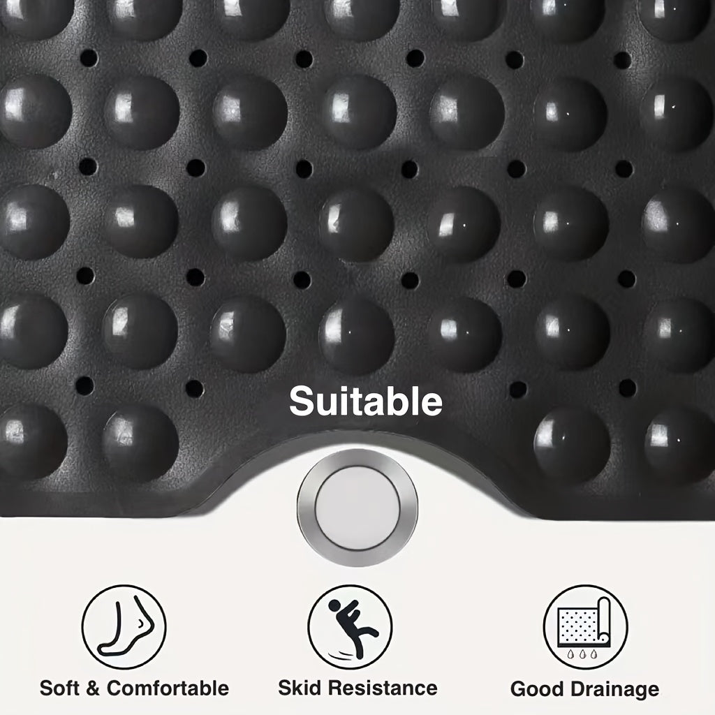 Extra Long Bathtub Mat with PVC Material, Non-slip Surface, Suction Cups and Drain Holes, Anti-slip Carpet for Bathtub, Essential Bathroom Accessory