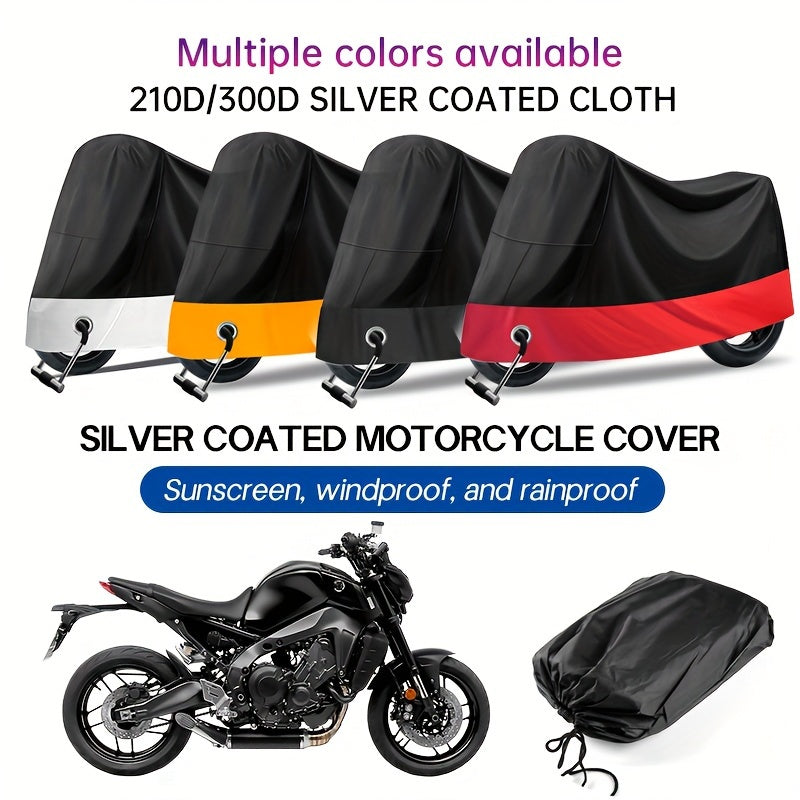 190T Polyester Taffeta Motorcycle Cover with Sun Protection, Sand Resistance, and Dust Shielding, Suitable for Motorcycles and Bicycles.