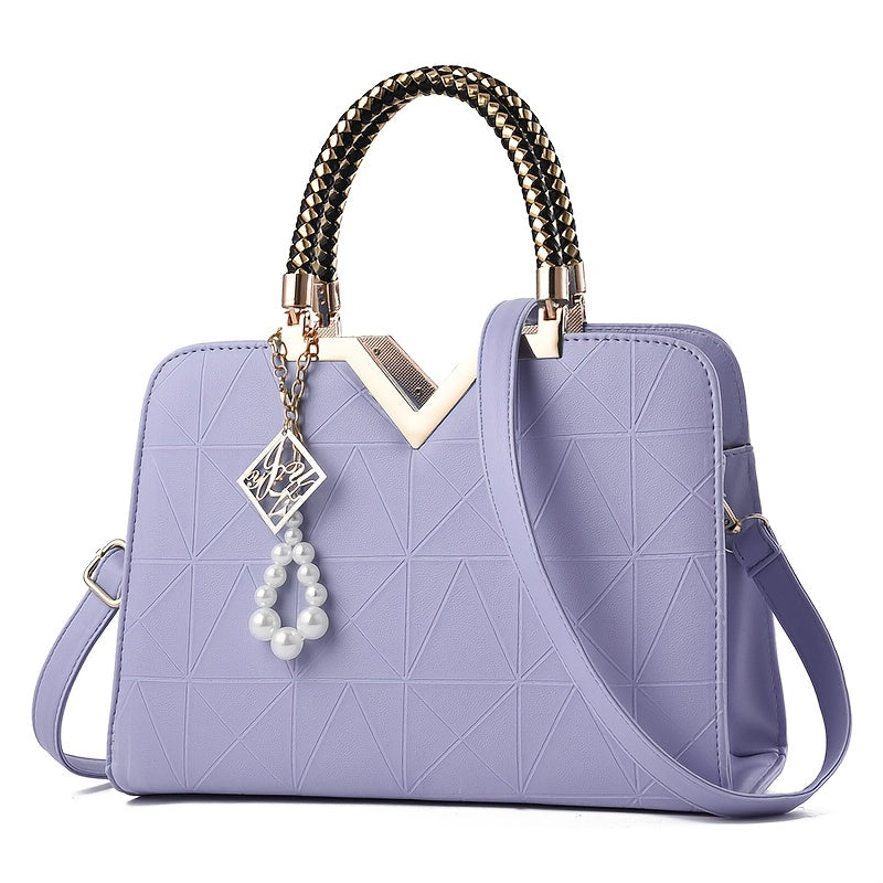 2024 New large capacity glossy handbag for women, fashionable and versatile with single crossbody strap.