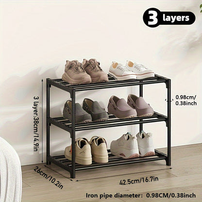 1-piece Easy to Assemble Multi-Tier Shoe Rack for Durable and Efficient Shoe Storage in Entryway, Hallway, Bedroom, Living Room, Home, or Dorm - Available in 2-8 Layers