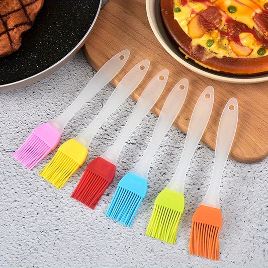 6-Pack FlexiChef Silicone Basting Brushes: Food-Grade, Heat-Resistant, Multi-Color, 17cmx3cm, Portable Kitchen Utensils for Cooking, Grilling, Baking.