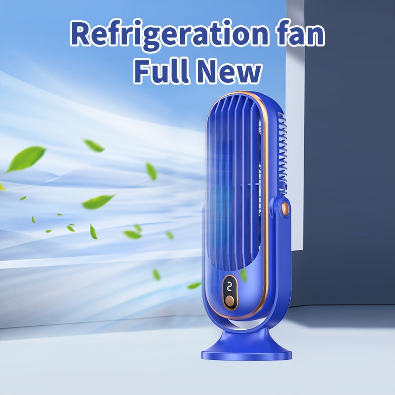 Stay cool on the go with our Portable Air Conditioner Fan! This innovative fan features 720° oscillation and dual motors for maximum air circulation. With a 1200mAh USB rechargeable lithium battery, you can enjoy cool air wherever you go. The 5-speed