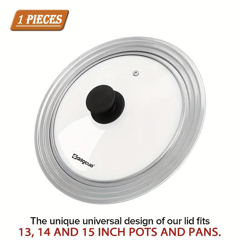 Universal Pot Lid - Fits Pots, Pans, and Skillets with Diameter from 21.59cm to 38.1cm. Made of Tempered Glass. Replacement Lid for Kitchen Supplies and Cookware Accessories. Available in 1 or 2 pieces.