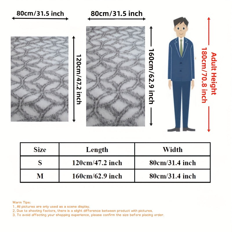 Yuqori sifatli plush shag yotoqxona gilami - yumshoq, sirpanmaydigan va tozalash oson bo'lgan gilam, yoqimli halqa dizayni bilan - yashash xonasi, bolalar xonasi va uy bezaklari uchun ideal.