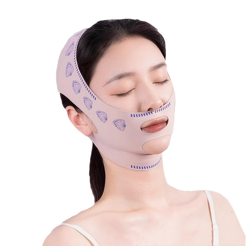 V-Line face bandage: Breathable, comfortable, and reusable for chin lift and slimming.