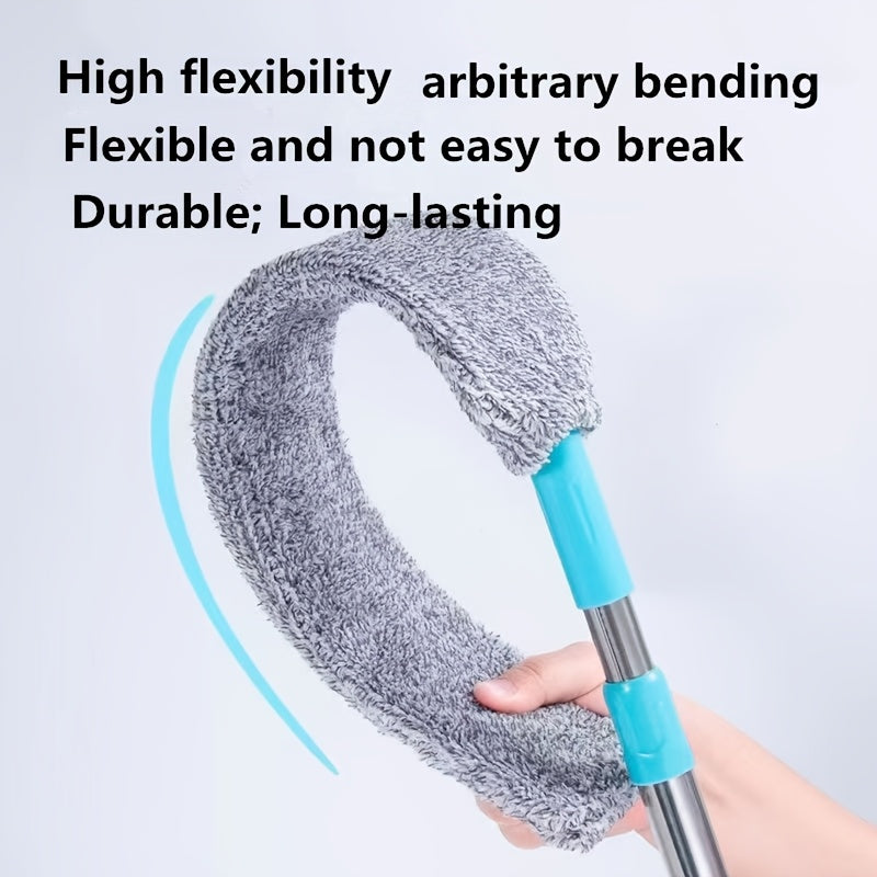 Extendable Dusting Kit with 4 Pieces and Long Handle - Perfect for Cleaning Under-Beds, Floors, Walls, Living Rooms, and Furniture - No Power Needed, Made with Aluminum Rod, Includes Dusters for Easy Cleaning