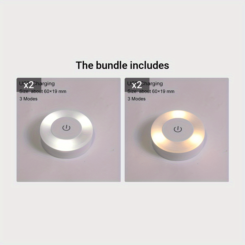 Round LED Touch Sensor Night Light with 3 Modes, USB Rechargeable Magnetic Base, Portable Dimming Night Lamp for Room Decor.