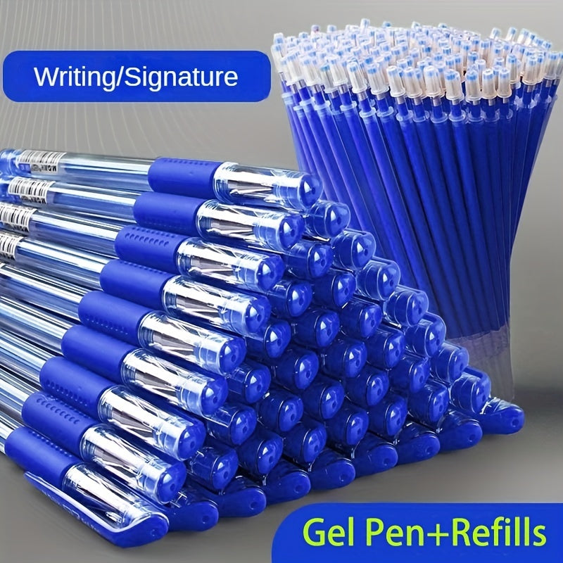 Set of 3 pens with 15 refills in black, blue, and red ink colors.