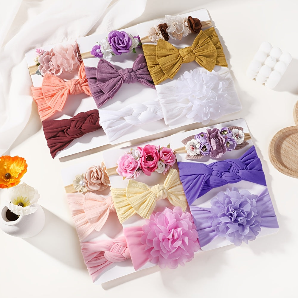 3 cute girl's nylon headbands perfect for styling hair.