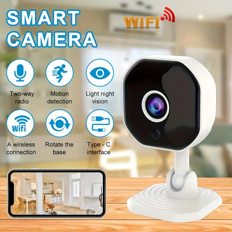 Enhanced A3 Camera with Smart Night Vision, Wireless WiFi Remote Monitoring, Two-way Intercom, Mobile Detection, Alarm, and Real-time Viewing for Home Safety Monitoring.