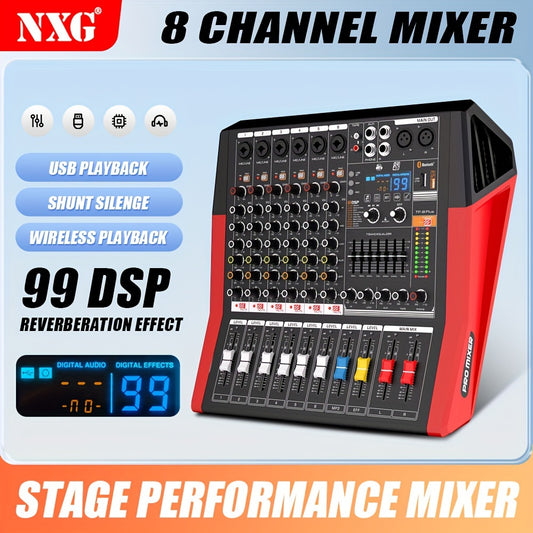 NXG TF-400/600 350W/450W Yuqori quvvatli stereo amplifikatör, USB/balansli kirishlar bilan uy kinoteatri uchun, subwooferlar va dinamikalarni boshqarish uchun ideal. Qizil/qora qotishma konstruktsiyasi, 220V-240V bilan.