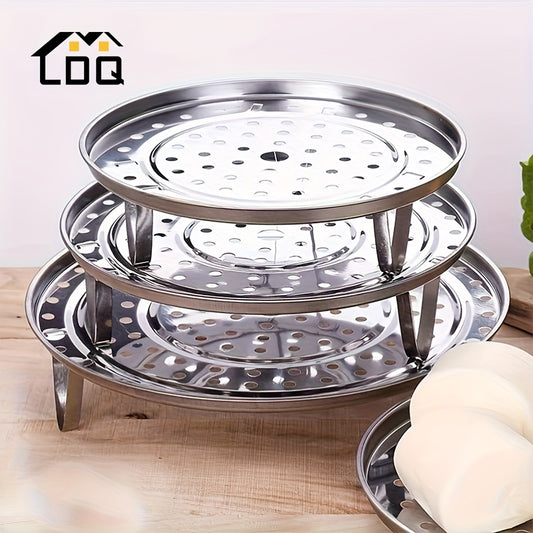 3pcs LDQ Stainless Steel Steamer Racks for Stock Pots, Multi-Tiered Round Steaming Inserts with Canner Rack Accessories, Suitable for Home Kitchen