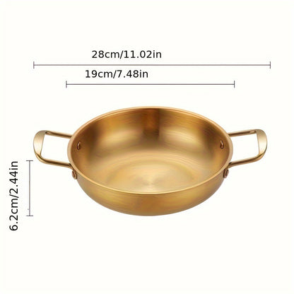 Set of 6 pieces Stainless Steel Korean-style Instant Noodle Pots for Home Use, Ideal for Hot Pot with Seafood, Perfect for Single Servings.