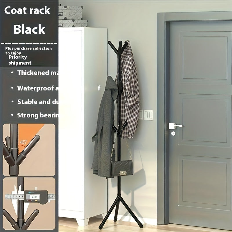 Convenient and Simple to Put Together Freestanding Coat Rack - Compact Clothes & Hat Hanger for Bedroom and Living Room, Made of Sturdy Plastic