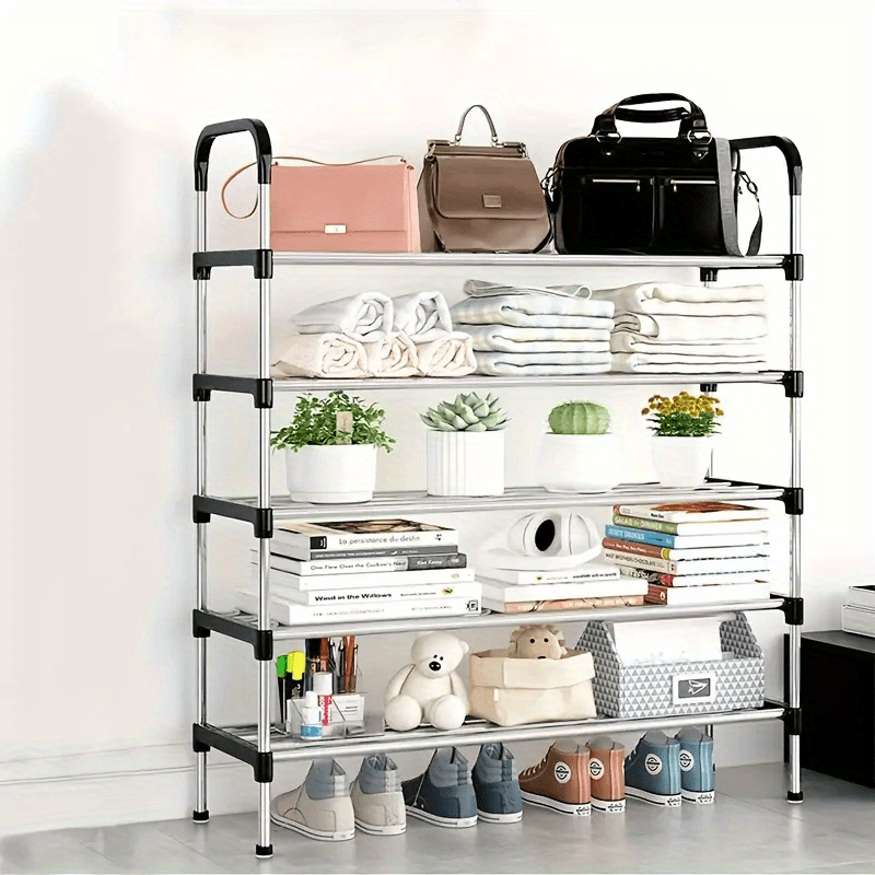 Durable Steel Shoe Rack with Multiple Layers - Spacious Storage, Simple Setup, Ideal for Home and Dorm Organization - Great for Entryway, Bedroom, or Living Room Use