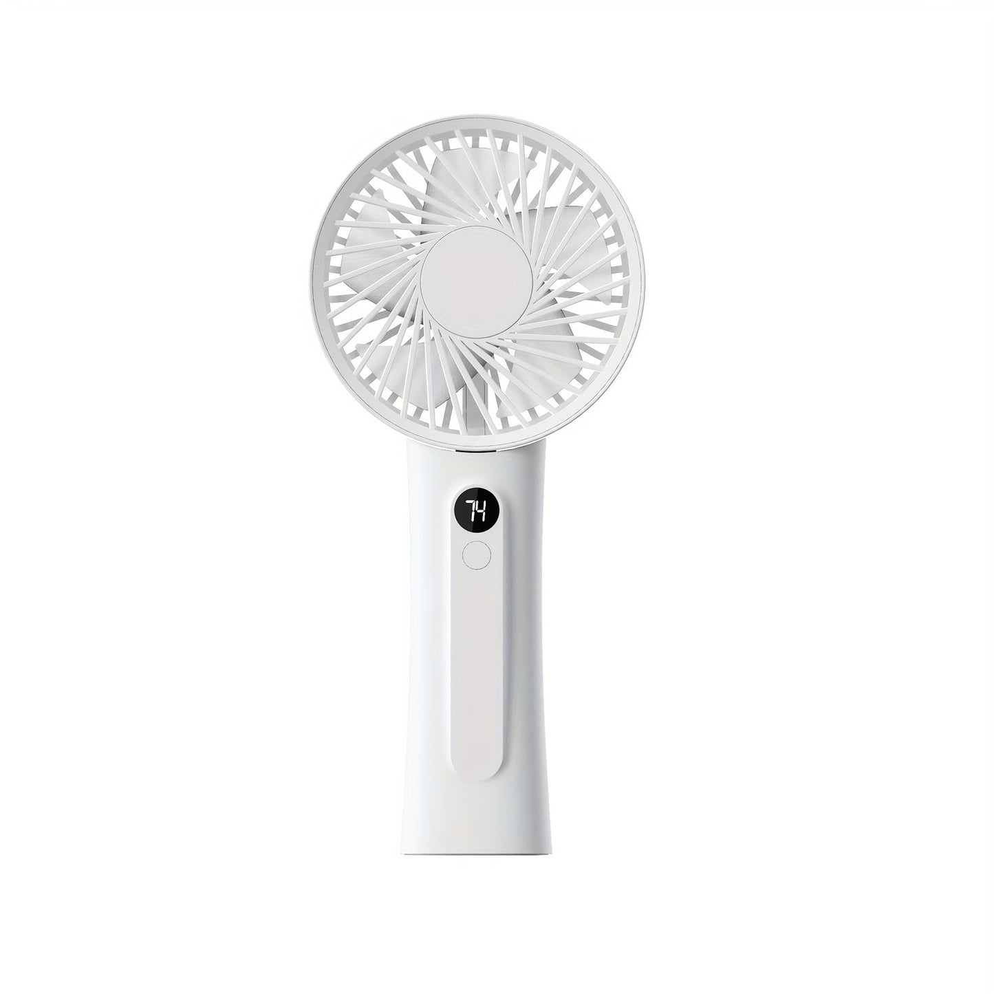 USB Rechargeable Portable Mini Fan with Smart Digital Display - Designed for Desk, Bedside, and Outdoor Use, Long-Lasting Battery, Strong Wind, Quiet Operation, Dual Stand/Handheld Design