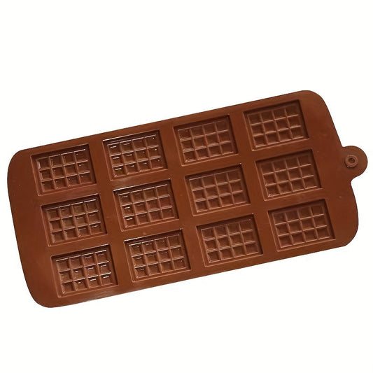 Silicone Chocolate Mould with 12 Grids for Pastry, Candy, and Cookies - Essential Baking Accessory for the Kitchen