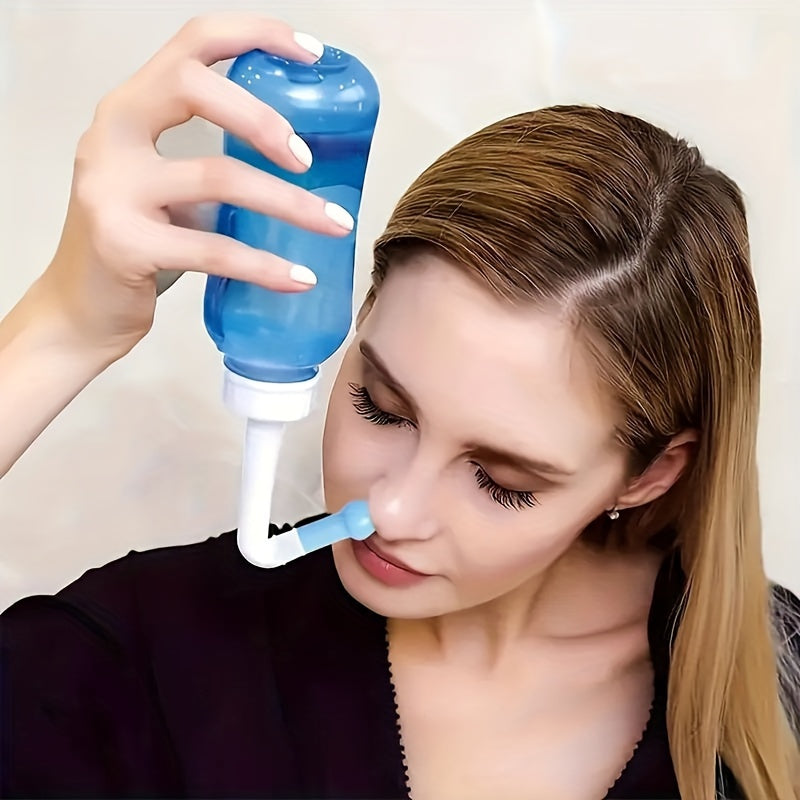 Neti Pot Sinus Rinse Bottle for Adults - BPA Free with 300/500ml Capacity for Nasal Care, Rhinitis, Allergies, and Cold/Flu Relief