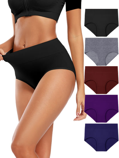 Set of 5 women's high-waisted triangle panties