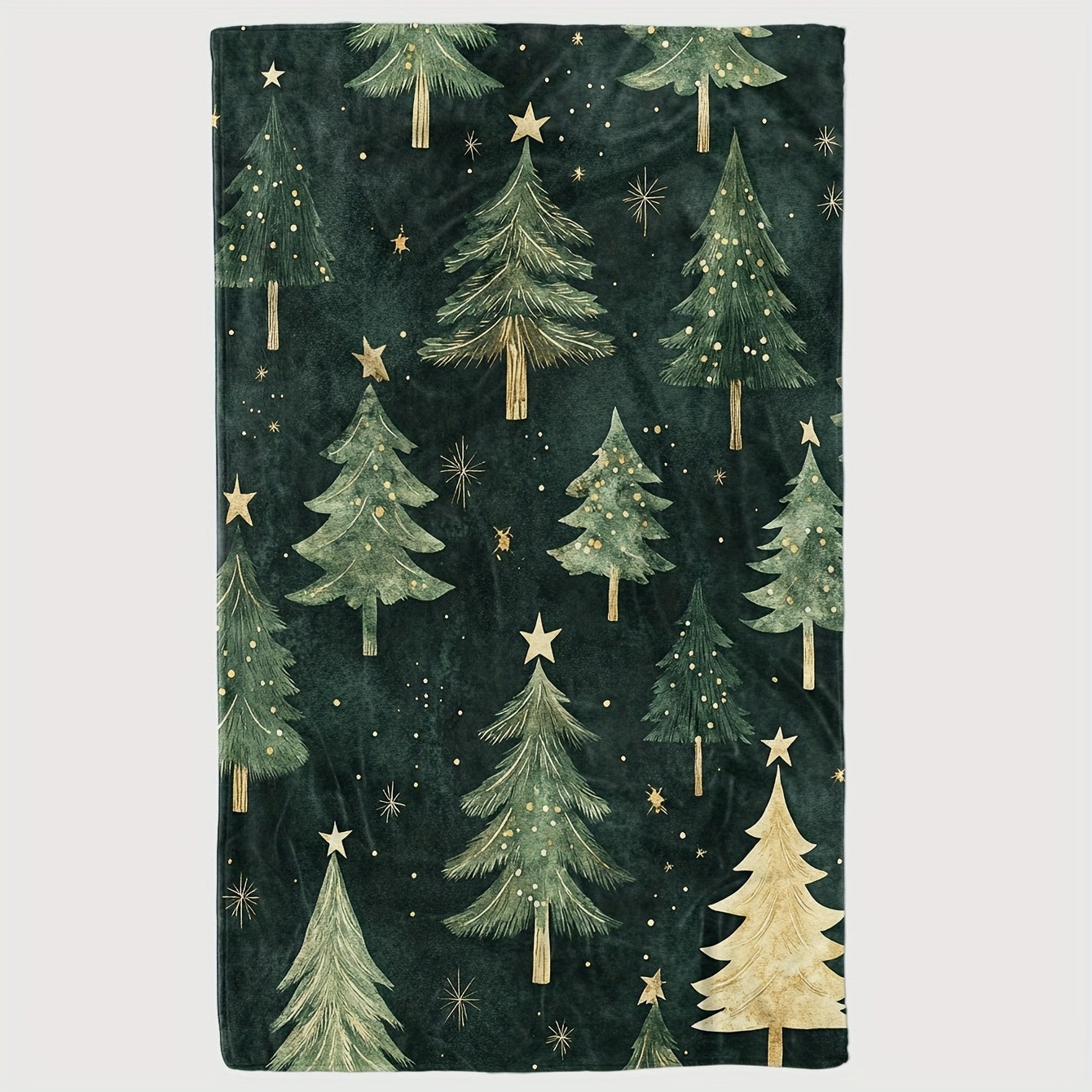 Get cozy with this green Christmas tree print Flannel Fleece Throw Blanket. Whether you're snuggling up on the sofa, bed, or in the office, this soft and warm blanket provides year-round comfort. It's machine washable, anti-allergen, and made with a