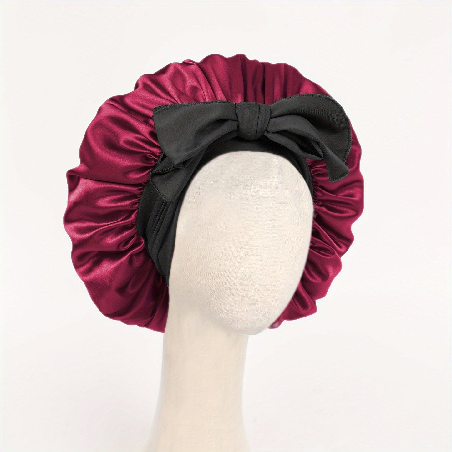 Satin Bonnet Silk Sleep Cap Adjustable Headwear with Tie Band - Perfect Christmas Gift for Women and Men