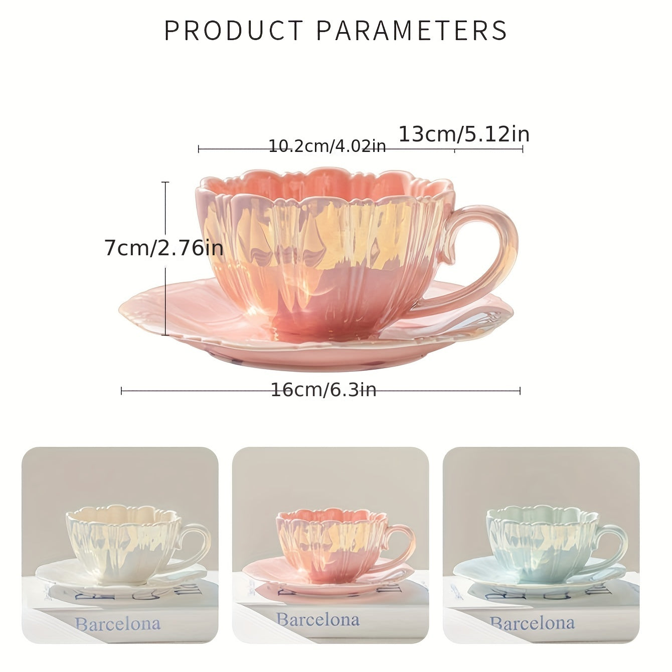 Floral ceramic tea cup set for tea time at home or office, perfect for girls and couples.