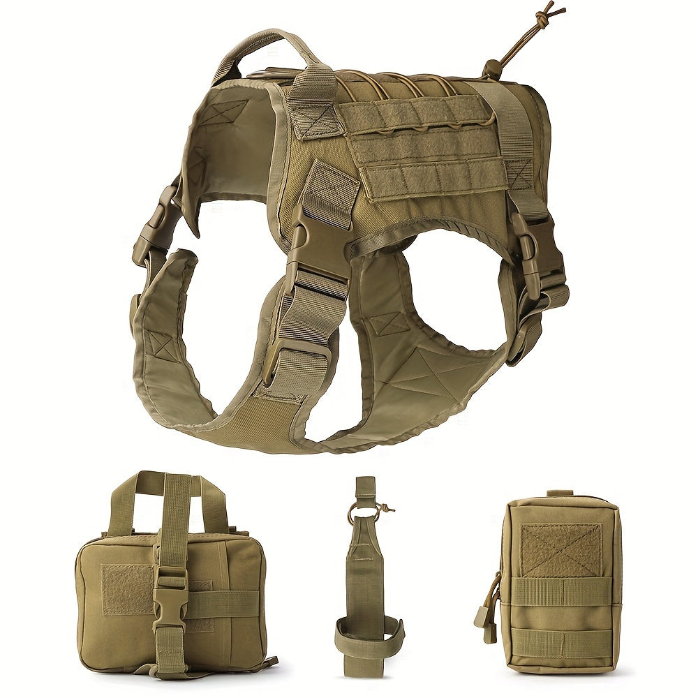 Large dog tactical training vest for outdoor rescue and overall dog equipment for medium to large dogs.