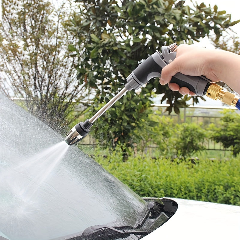 High-pressure car wash water gun with adjustable spray rod and copper-plated tip.