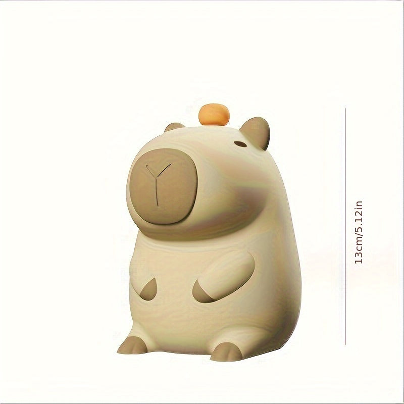 1pc Creative Capybara Night Light, USB Rechargeable and Touch Controlled Silicone Lamp, Attractive Decompression Table Lamp.