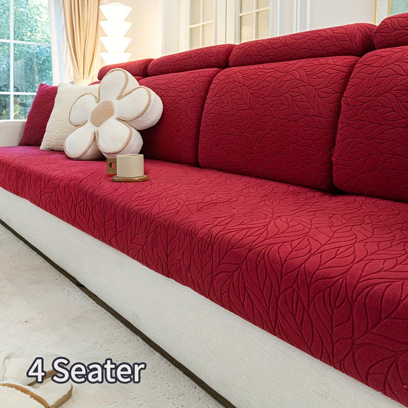 Jacquard stretch stain-resistant sofa slipcover, universal fit for all seasons, nonslip couch cover for home decor.