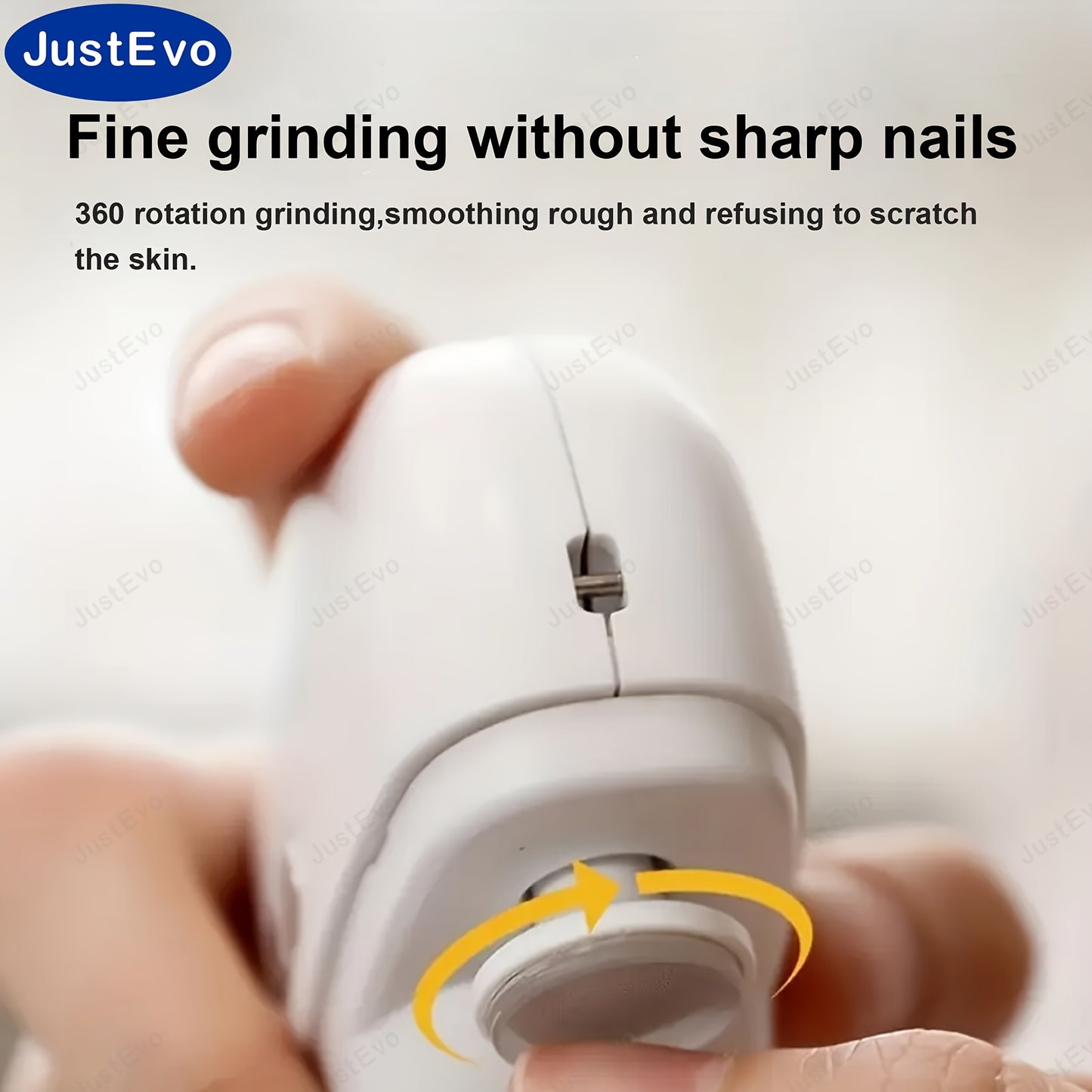 JUSTEVO Electric Nail Clipper is a USB rechargeable tool with a 400mAh lithium polymer battery. It is perfect for manicure, nail filing, polishing, and shaping. An ideal gift for friends