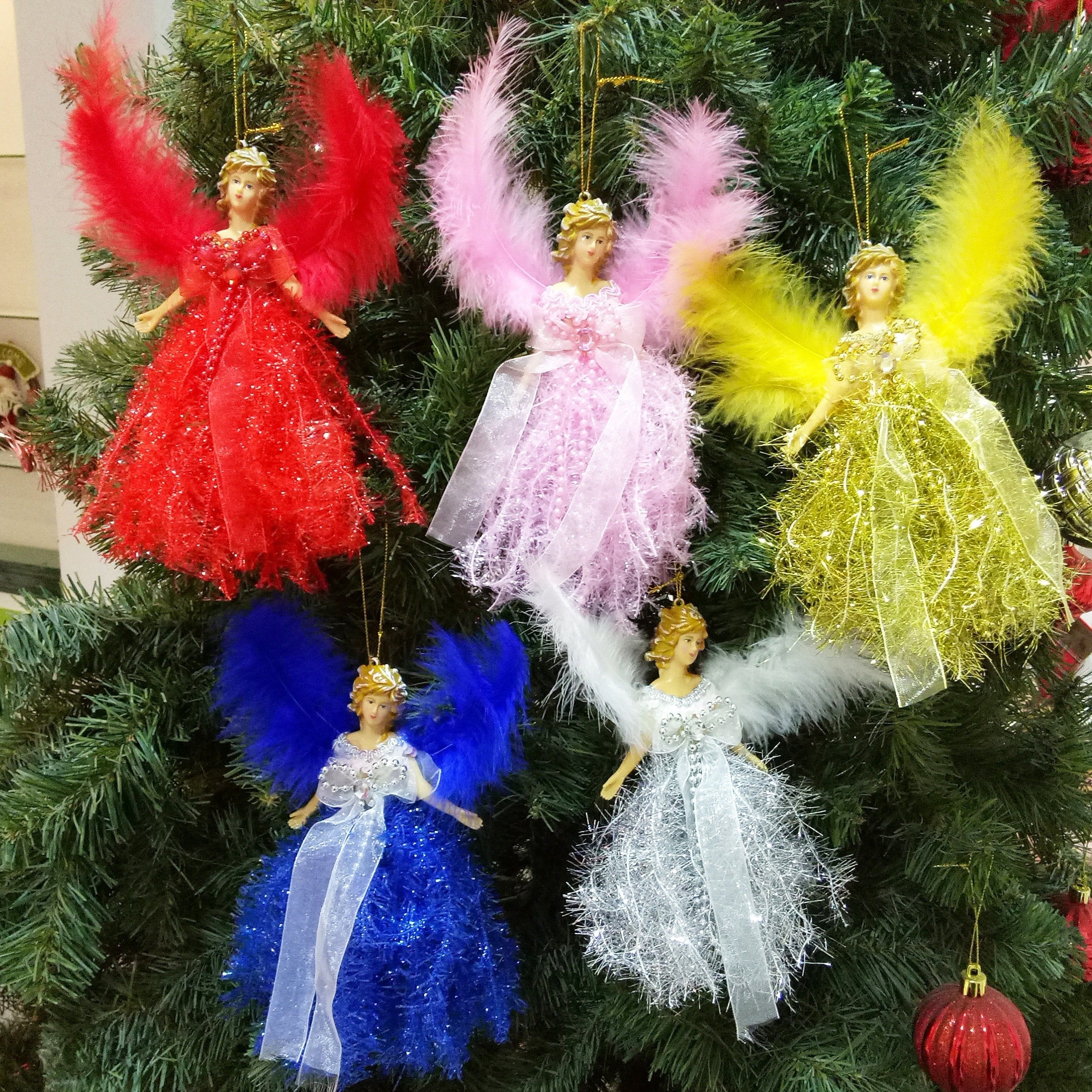 Christmas plush angel charm doll for kids, perfect tree ornament gift.