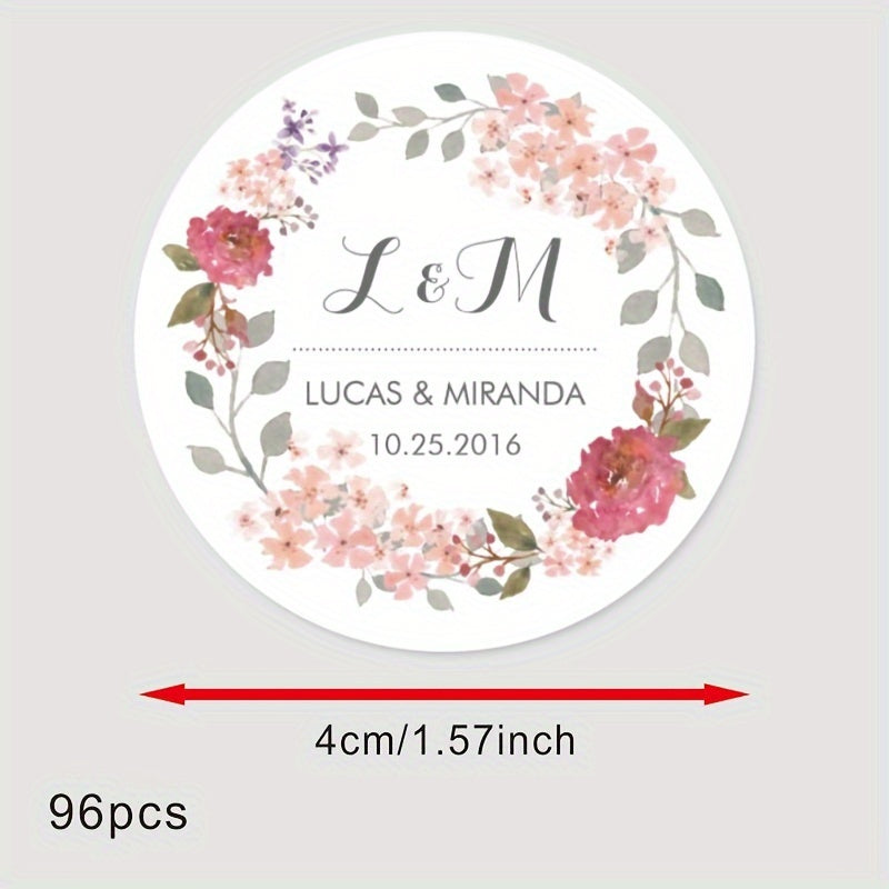 Personalized Round Labels for Bridal Showers - Custom Thank You Stickers with Name & Date, Matte Finish on Recyclable Paper