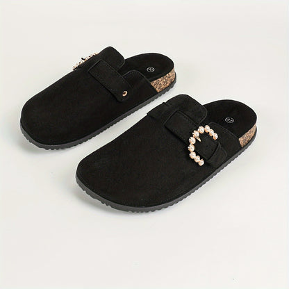 Outdoor women's clogs with cork thick soles in casual retro slip-on style.