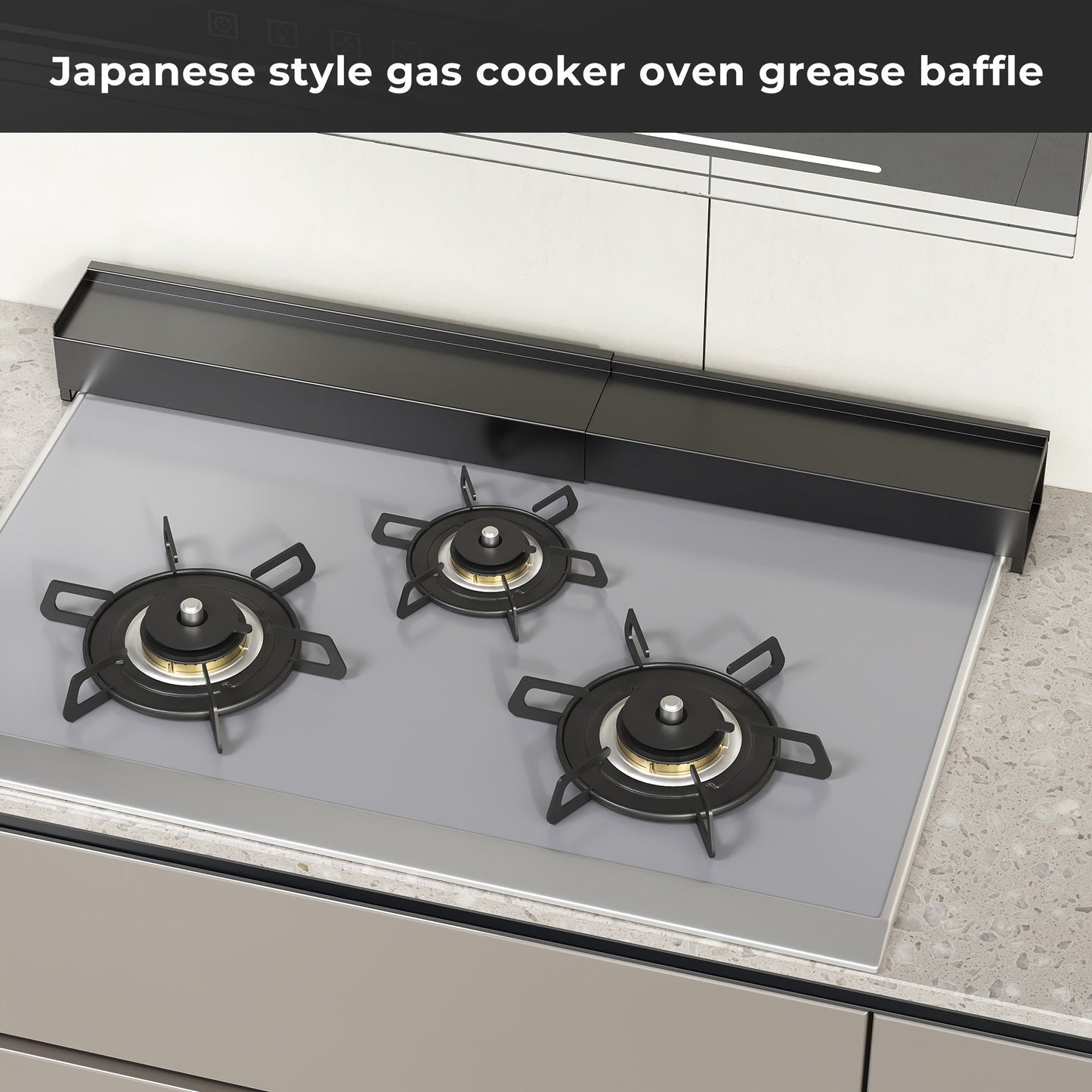 Convenient Stainless Steel Gas Stove Backsplash Guard - Adjustable, Oil-Resistant Shelf for Storing Pots & Utensils, Compatible with Most Brands