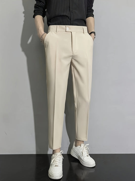 The new casual business-style trousers are sleek and stylish.