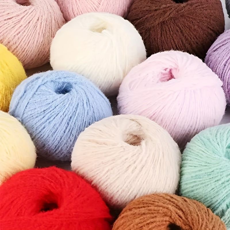 Soft velvet yarn roll made of skin-friendly nylon fiber, 40g mixed color, perfect for DIY hand-knitted plush items like dolls, scarves, blankets, hats, and small accessories.