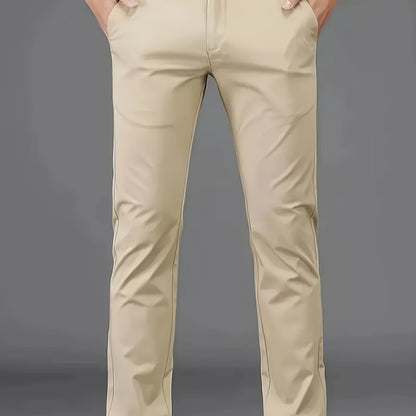 New casual formal pants for men, suitable for all seasons. Business style with trendy long trousers, fashionable and versatile elastic dress pants with a comfortable classic design for