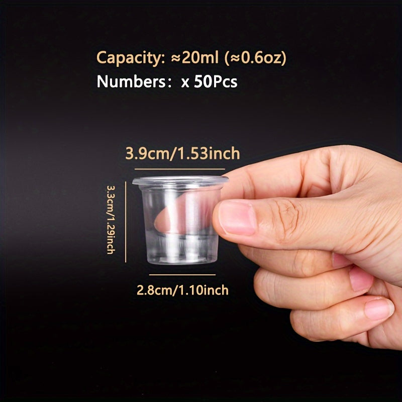 Set of 50 Transparent Polypropylene (PP) Insulated Small Aviation Cups in various sizes (20/30/40/85ml), Hand wash recommended, Ideal for Beverage Tasting and Multipurpose Use