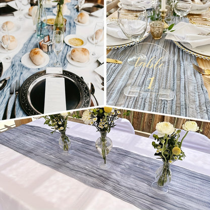 Polyester table runner for weddings and parties, with a romantic design. Made of 100% polyester fabric.