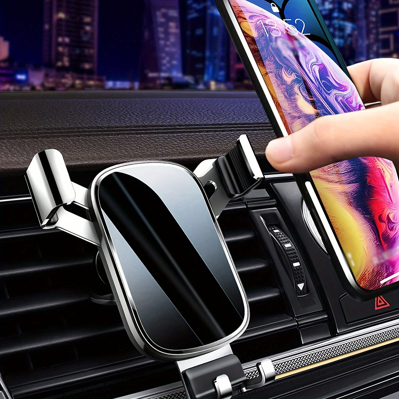 Car Air Outlet Phone Holder with Gravity Mirror Clip