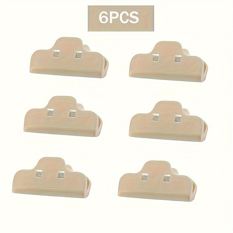 Food Bag Sealing Clips available in 6pcs or 12pcs, perfect for sealing in freshness and keeping moisture out. These large snack clips are a must-have household gadget for your kitchen.