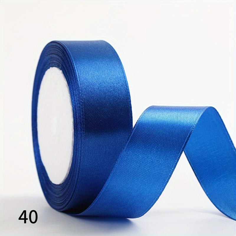 1 piece of 2.5cm wide, 25 yards long satin ribbon for gift wrapping, wedding decoration, car silk ribbon, baking, and webbing.