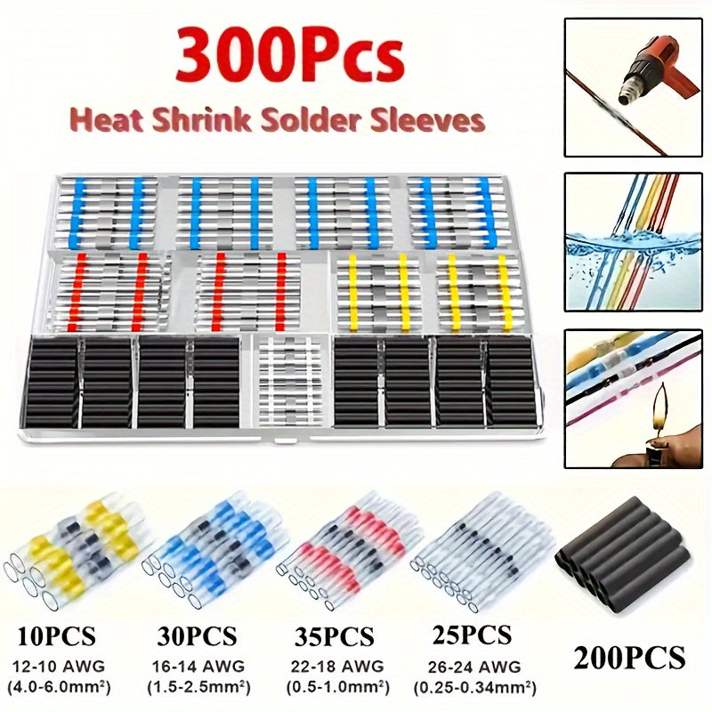 300//900pcs Heat Shrink Wire Connectors for Marine & Automotive Use