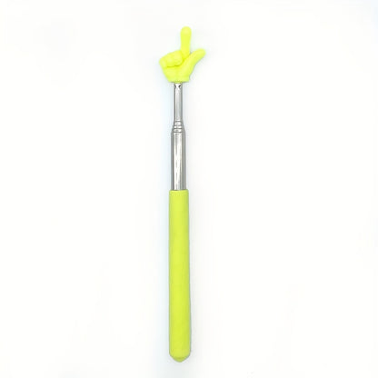 Telescopic Teacher Pointer with retractable stainless steel finger design for educators.