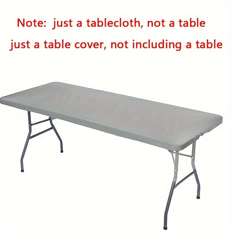 1pc Spandex rectangular polyester tablecloth - Waterproof, machine washable, ideal for buffet table, holiday dinner, wedding, trade show, and home supplies.