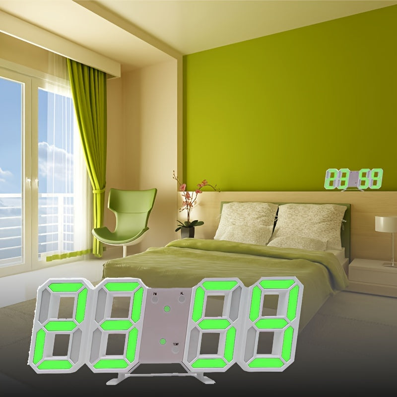 1 piece 3D LED digital clock, ideal for bedroom home decor.