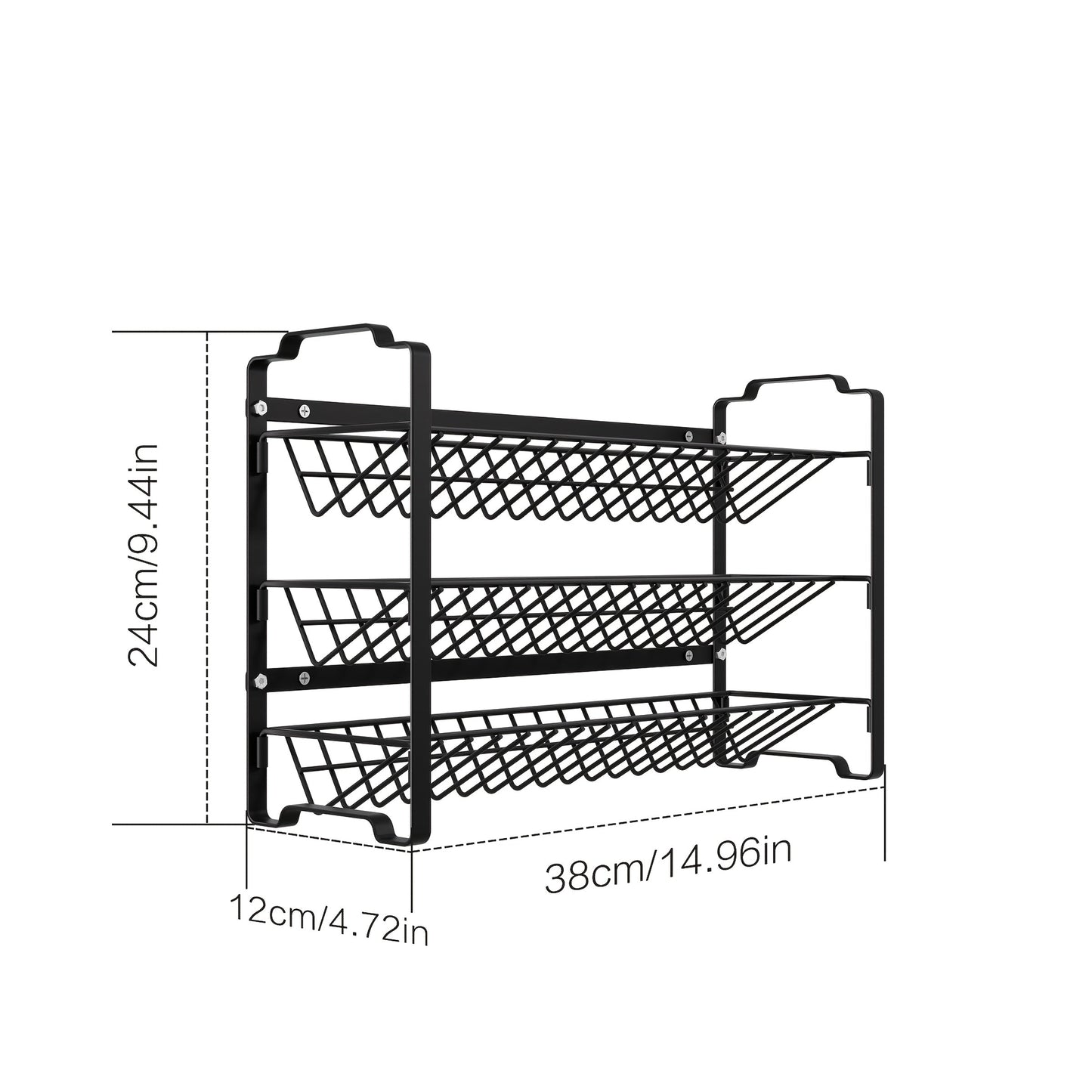 Unfinished Metal Spice Rack Organizer with 3 Tiers for Kitchen Storage, Includes Spice Jar, Food-Safe Material, Great for Seasoning and Condiment Organization, Perfect for Countertop Shelf